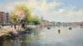 Thames Reverie: Impressionistic Reflections on London\'s Timeless Waterway