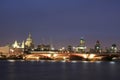 Thames river city of london skyline at night uk Royalty Free Stock Photo