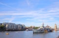 Thames river HMS Belfast London England