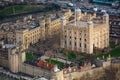 Thames river and the Tower of London castle, London, England Royalty Free Stock Photo