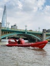 Thames Rockets are the original speedboat operator in the UK set sail in 2006 offering speedboat sightseeing for the very first ti Royalty Free Stock Photo