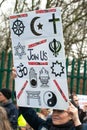 Protesters against Julian Assange`s extradition gather at Belmarsh Prison.