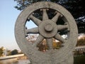Thammajak wheel beautiful stone statue
