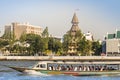 Thammasat University, Tha Pachan campus view from Chao Phraya River. Thammasat is Thailand's second oldest institute of higher ed