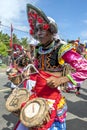 A Thammattam Player performs at the Hikkaduwa Perahara in Sri Lanka.