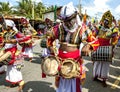 A Thammattam Player performs at the Hikkaduwa Perahara in Sri Lanka.