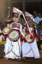 Thammattam Players perform at the Esala Perahera in Kandy, Sri Lanka. Royalty Free Stock Photo