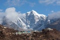 Thamserku mount on the way to Everest base camp, Nepal Royalty Free Stock Photo