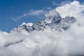 Thamserku mountain peak above the cloud Royalty Free Stock Photo