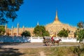 Thanboddhay pagoda, unique temple housing over 500000 images of the Buddha, Monywa, Myanmar Royalty Free Stock Photo