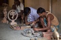 THANGAUR, INDIA-FEBRUARY 13: Sculptor in the workshop 13, 2013 i