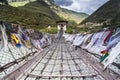 Thangtong Gyalpo `s iron bridge , Thimphu Bhutan Royalty Free Stock Photo