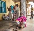 THANJAVOUR, INDIA - FEBRUARY 14: An unidentified Indian men are Royalty Free Stock Photo