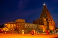 THANJAVUR, INDIA - 27th April 2019: Brihadeeswara Temple or Big Temple in Thanjavur at night view. Long exposure shot for