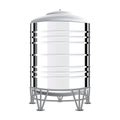 Realistic stainless steel water tanks. Vector illustration