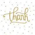 Thank handwritten illustration in white background