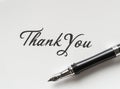 Thank You note with a fountain pen