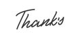 Thank`s. Lettering design of Thanks calligraphy label