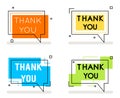 Thank you abstract line art banner card element set isolated flat design concept vector illustration Royalty Free Stock Photo