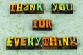 Thank you appreciation thanksgiving friendship help Royalty Free Stock Photo