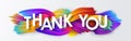 Thank you on the background of colorful brushstrokes of oil or acrylic paint Royalty Free Stock Photo