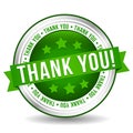 Thank you Badge Stamp - Online Button - Banner with Ribbon Royalty Free Stock Photo