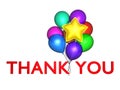 Thank You Balloons - Red 3D Text