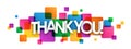 THANK YOU! banner on overlapping colorful squares Royalty Free Stock Photo