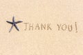 Thank You on Beach Sand Royalty Free Stock Photo