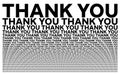 Thank you black and white card composed of big amount of decreased words Royalty Free Stock Photo