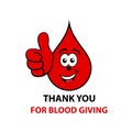Thank you for blood giving - text. Blood donation abstract concept