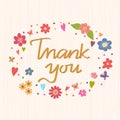 Thank you. Bright and stylish vector text on a strip background