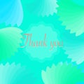 Thank you card with beautiful bright blue color flowers, sweeties, greeting,decoration,abstract background texture pattern vector Royalty Free Stock Photo