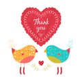 Thank you card with birds