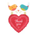 Thank you card with birds