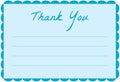 Thank you card in blue with scalloped edge