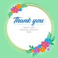 Thank you card with bouquet of colorful flowers Royalty Free Stock Photo