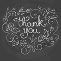 Thank you card. Chalk quote. Royalty Free Stock Photo