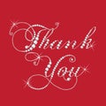 Thank you card diamonds jewels design vector image template Royalty Free Stock Photo