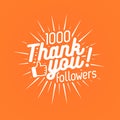 Thank you card for followers isolated on background. Vector Illustration