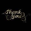 Thank you card in gold design vector image template Royalty Free Stock Photo