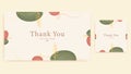 thank you card green and red watercolor abstract rounded design background, printable custom