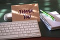 Thank you card inside an envelope Royalty Free Stock Photo