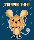 Thank you card mouse conducting music