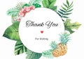 Thank You Card For Visitors. Illustration