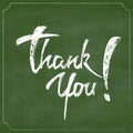 Thank You Chalk Hand Drawing Greeting Card over Green Chalkboard Royalty Free Stock Photo