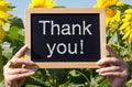 Thank you - chalkboard with flowers