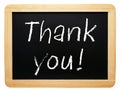 Thank you - chalkboard with text on white background Royalty Free Stock Photo