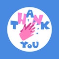 Thank you with clapping hands