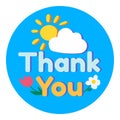 Thank you color printable sticker